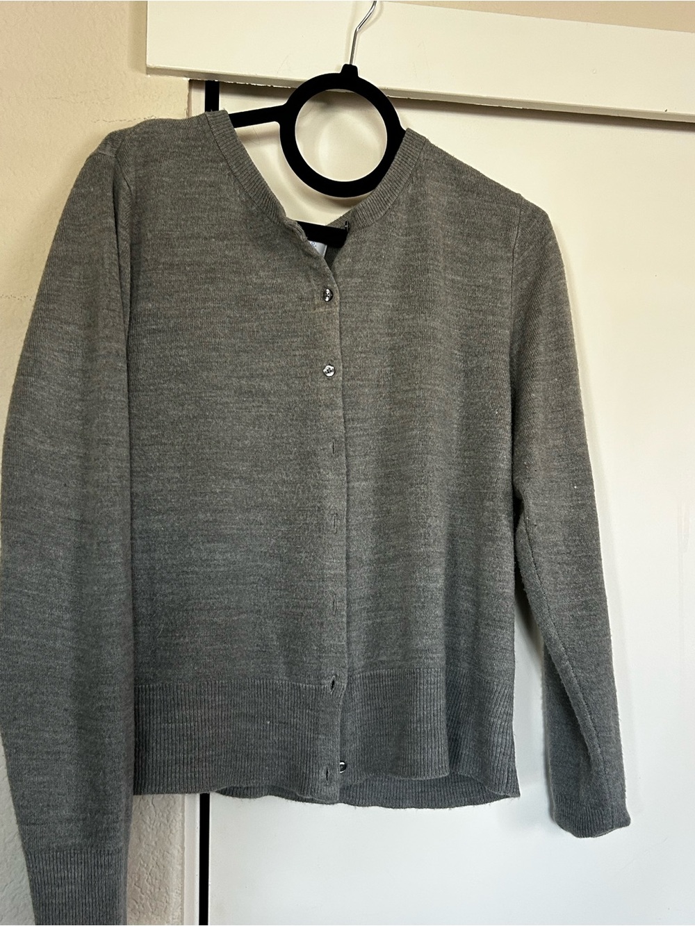 croft & barrow Gray Button-Front Cardigan Sweater